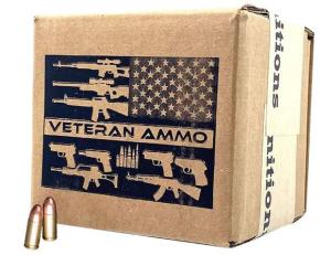 Bulk 9mm Veteran Ammo Brass Cased Centerfire Pistol 500rd Case of Ammo for sale!