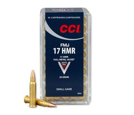CCI Ammunition .17 HMR 20 Grain Full Metal Jacket 2375 fps 500 Rounds