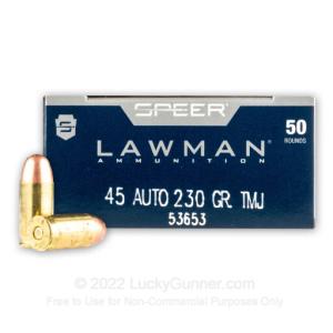CCI Ammunition Speer Lawman 45 Auto 230gr TMJ Ammo, 1000rd, 53653 CASE 53653CASE