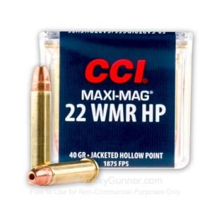 CCI Maxi-Mag .22 WMR Ammo 40 Grain JHP 500 Rounds