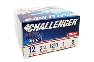 CHALLENGER AMMO 12 Gauge 2 3/4 in 3 Dram 8 Shot Target Load First Class 25/Box CTA12H18
