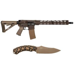 Diamondback Firearms DB15 Sports South Exclusive Flat Dark Earth w/Southern Grind Jackal Fixed Blade Knife DB175AK131 223/5.56 30+1 16"