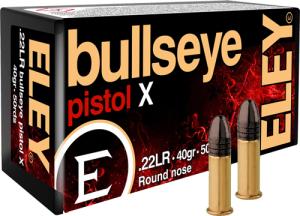 Eley ELEY BULLSEYE PISTOL 22LR 40GR ROUND NOSE 50 PACK