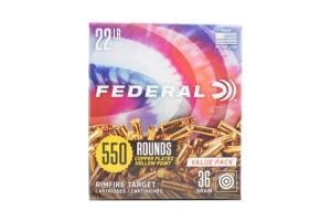 FEDERAL AMMUNITION 22LR 36 gr Copper Plated HP Target Value Pack 550/Box 795WM