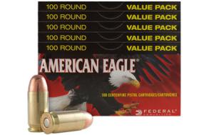 FEDERAL AMMUNITION 9mm 115 gr FMJ American Eagle 500 Round Case AE9DP100