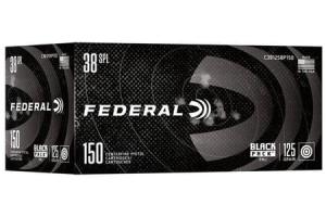 Federal Black Pack 38 Special Ammo 125 Grain Full Metal Jacket Box of 150 604544705362 Free Shipping with $100
