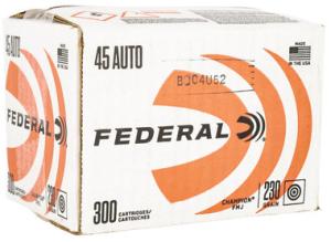 Federal C45230A300 45 ACP 230 gr Full Metal Jacket (FMJ) 300 Per Box/1 Cs C45230A300