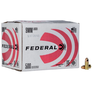 Federal C9115A500 Power-Shok 9mm Luger 115 gr 1125 fps Full Metal Jacket (FMJ) 500rds (Bulk Package) C9115A500