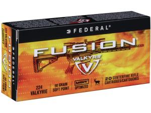 Federal Fusion MSR Ammunition 224 Valkyrie 90 Grain Bonded Soft Point Boat Tail - 960708 F224VLKMSR1