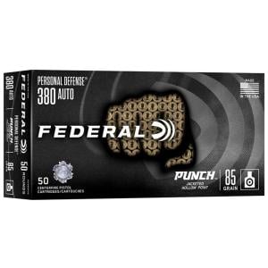 Federal PD380P1G Punch 380ACP 85gr Jacketed Hollow Point 50 Per Box/10 Case
