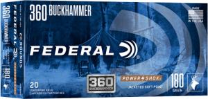 Federal Power-Shok 360 BHMR 180 gr JSP 20rds Rifle Ammo for Reliable Big Game Hunting - 360BHAS