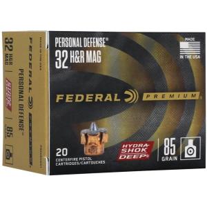 Federal Premium 32 H&R Magnum Ammo 85 Grain Federal Hydra-Shok Deep Jacketed Hollow Point Box of 20