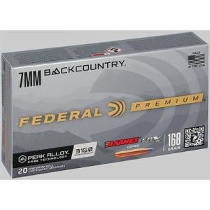 Federal Premium 7mm Backcountry 168 Grain Barnes LRX Centerfire Rifle Ammo