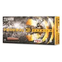 Federal Premium Barnes TSX, .224 Valkyrie, Triple-Shock X HP, 78 Grain, 20 Rounds P224VLKBTSX1