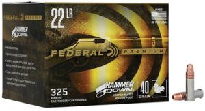 Federal Premium HammerDown 22LR Ammo 40 Grain Plated Hollow Point Box of 325
