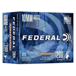 Federal Premium Power-Shok 10mm Auto Ammo 200 Grain Jacketed Hollow Point Box of 20 604544699371 Free Shipping with $100