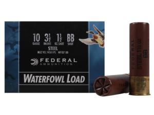 Federal Speed-Shok Ammunition 10 Gauge 3-1/2 1-1/2 oz Non-Toxic Steel Shot - 733614" WF107 BB