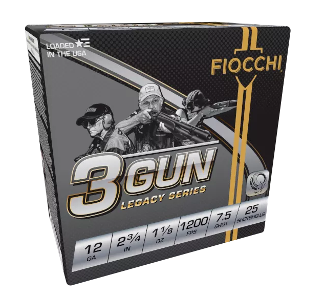 Fiocchi 3-Gun Ammunition 12 Gauge 2-3/4" 1-1/8 oz #7-1/2 Shot 1200 fps 250 Rounds