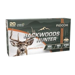 Fiocchi Backwoods Hunter, .300 Win Mag, 165 Grain, Copper Hollow Point, 20 Rds