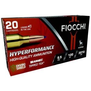 Fiocchi Hyperformance Hunt 6.5 PRC Ammo 120 Grain Barnes Tipped Triple-Shock X Polymer Tip Box of 20