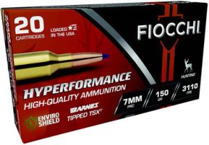 Fiocchi Hyperformance Hunt 7mm PRC Ammo 150 Grain Barnes Tipped Triple-Shock X Polymer Tip Box of 20