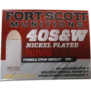 Fort Scott Munitions .40 S&W 125 Grain Nickel Plated Brass Cased Centerfire Pistol Ammo 20 Rounds