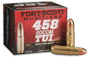 Fort Scott Munitions LEAD FREE RIFLE AMO 458 SOCOM 300GR TUI BRASS CASE 20-RD