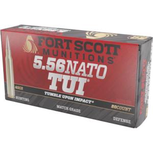 Fort Scott Munitions TUI 5.56 NATO Ammo 40 Grain SCS 3962 fps 20 Rounds