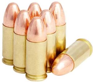 Freedom Munitions 9mm Luger 115 Grain Round Nose Brass Cased Pistol Ammo, 50 Rounds, FM9R115N FM9R115N