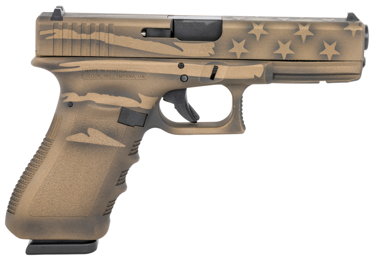 Glock 22 Gen 3 BRONZE Distressed USA Flag PI2250204-BBBWFLAG 40 S&W 15 4.49"