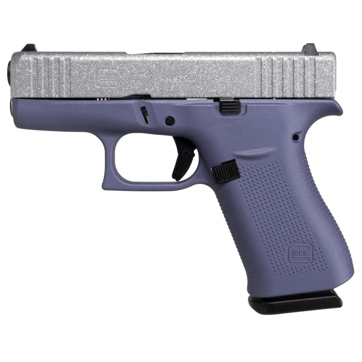 Glock 43X Orchid Blue Frame with Crushed Silver Glitter Slide PX4350201GLSP 9mm 10+1 rounds 3.41"