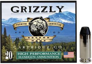 Grizzly Ammunition High Performance Pistol Ammunition GC10M10, 10mm Auto, Full Metal Jacket Flat Point, 220 GR, 1200 fps, 20 Rd/bx