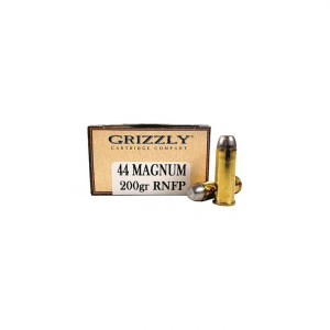 Grizzly Cartridge .44 Magnum Ammunition 200 Grain Round Nose Flat Point 50 Rounds