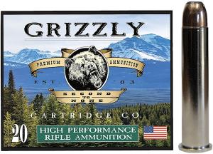 Grizzly Cartridge High Performance Rifle 45-70 Government +P Ammo 350 Grain Bonded Flat Nose Box of 20
