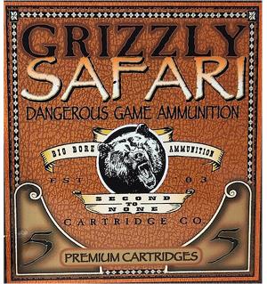 Grizzly Cartridge Safari 450 Rigby Ammo 500 Grain Solid Round Nose Lead Free Box of 5 815152012135 Free Shipping with $100