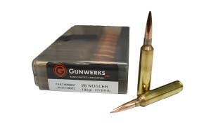Gunwerks 28 Nosler Ammunition 180 Grain Hybrid 3125 fps 20 Rounds