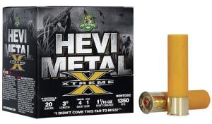 HEVI-Shot HEVI-Metal Xtreme Shotshell 20ga 3" 1-1/16 oz 1350 fps #4 Tungsten & #1 Steel 25/ct