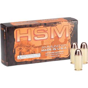 HSM Ammunition Training .40 S&W 240 Grain Plated Flat Point Brass Cased Centerfire Pistol Ammo, 50 Rounds, HSM-44S-6R-N HSM44S6RN
