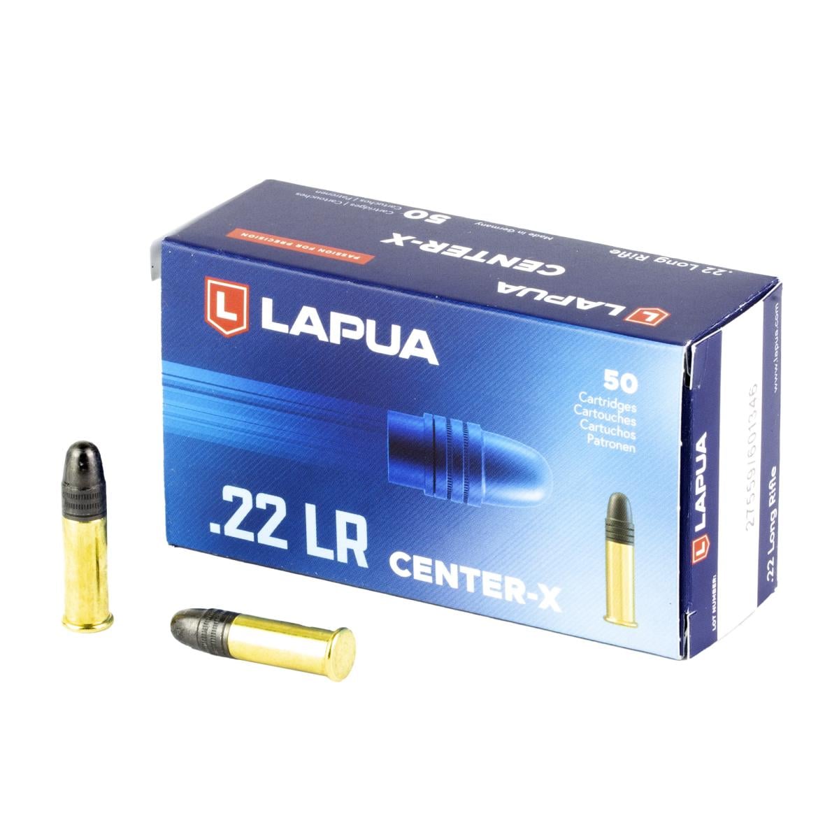 Lapua Center-X .22LR 40 gr LRN 50rds Rimfire Ammo for Elite Target Practice - 420163