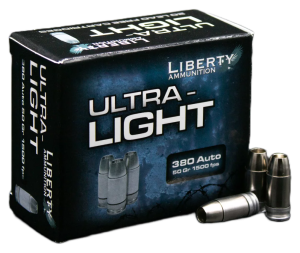 Liberty Ammunition Ultra-Light .380 ACP Ammunition 20 Rounds 50 Grain Lead Free Solid Copper HP