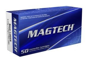 Magtech Range/Training 9mm 124 gr FMJ 50rds Handgun Ammo for Consistent Performance in Training - 9B