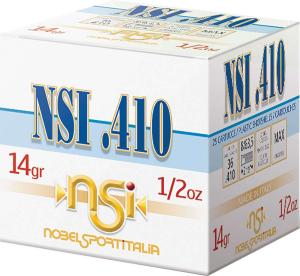 NOBELSPORT .410 2.5" 1200FPS. 1/2OZ. #8 SHOTGUN AMMUNITION 25 RD BOX