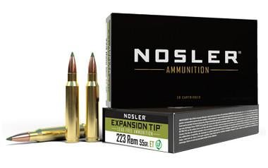 Nosler .223 Remington 55 Grain E-Tip Lead-Free Brass Cased Centerfire Rifle Ammo 20 Rounds 40150