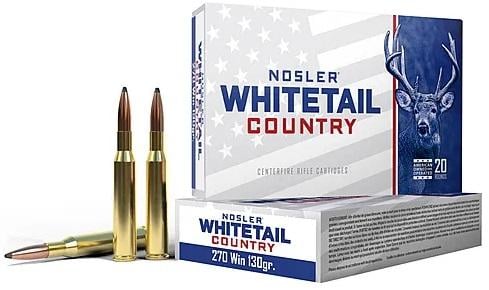 Nosler 40110 Whitetail Country 270Win 130gr Spitzer Boat Tail 20 Per Box/10 Case