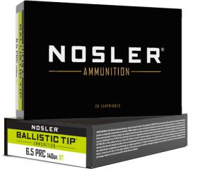 Nosler Ammunition Ballistic Tip Hunting 6.5 PRC 140gr Ballistic Tip Brass Centerfire Rifle 20 Rounds