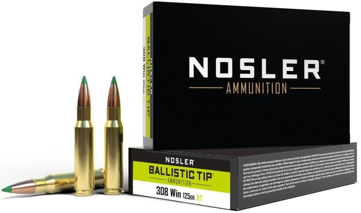 Nosler Ballistic Tip Rifle Ammunition 308 Win 125gr Ballistic Tip Hunting Ammo (20 ct.)