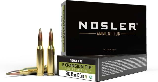 Nosler E-Tip Rifle Ammunition 260 Rem 120gr E-Tip 2750 fps 20/ct