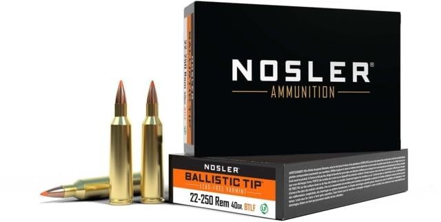 Nosler Lead Free Ballistic Tip Rifle Ammunition .22-250 Rem 40 gr BT 3950 fps 20/ct