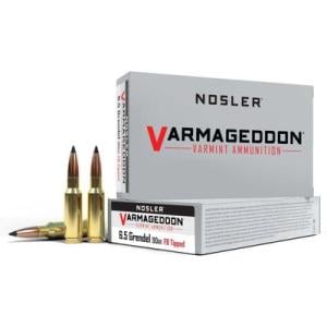 Nosler Match Grade 6.5mm Grendel 90 Grain Flat Base Tipped Brass Cased Centerfire Rifle Ammo 20 Rounds 65182