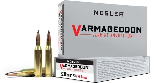Nosler Varmageddon Rifle Ammunition 22 Nosler 53 gr FB Tipped 20/ct